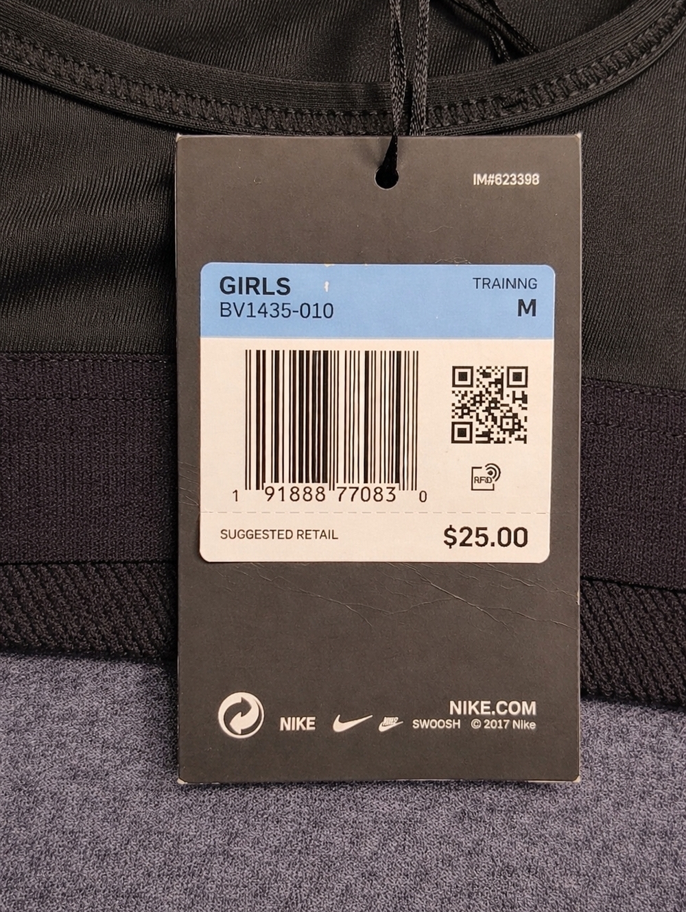 NWT Nike Dri-FIT Girls Sports Bra Size M Black - Picture 3 of 3
